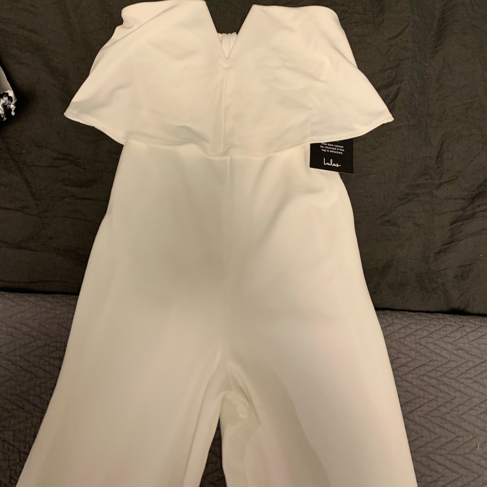 Lulus - Power of Love White Strapless Jumpsuit, XS